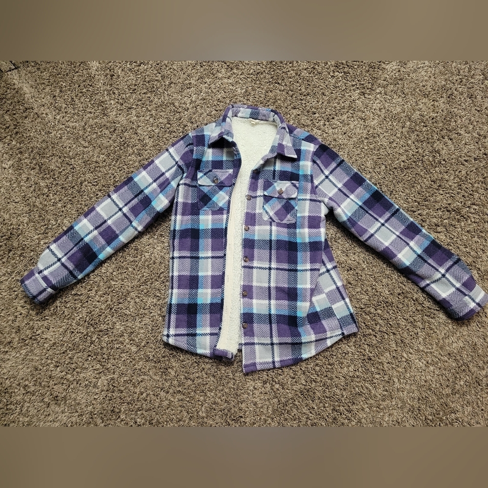 Fleece Plaid Jacket Small